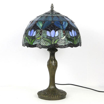 European Decorative Tiffany Stained Glass 1-Light Table Lamp