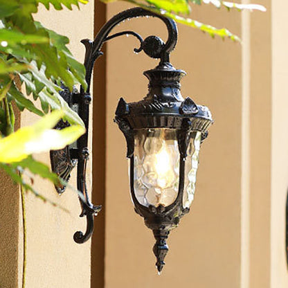 Traditional European Cylinder Lantern Aluminum Glass 1-Light Outdoor Wall Sconce Lamp For Outdoor Patio