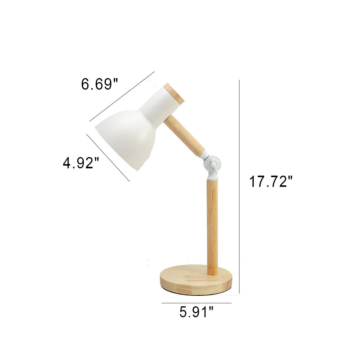 Modern Minimalist Solid Color Rotatable Wood Iron 1-Light Table Lamp
