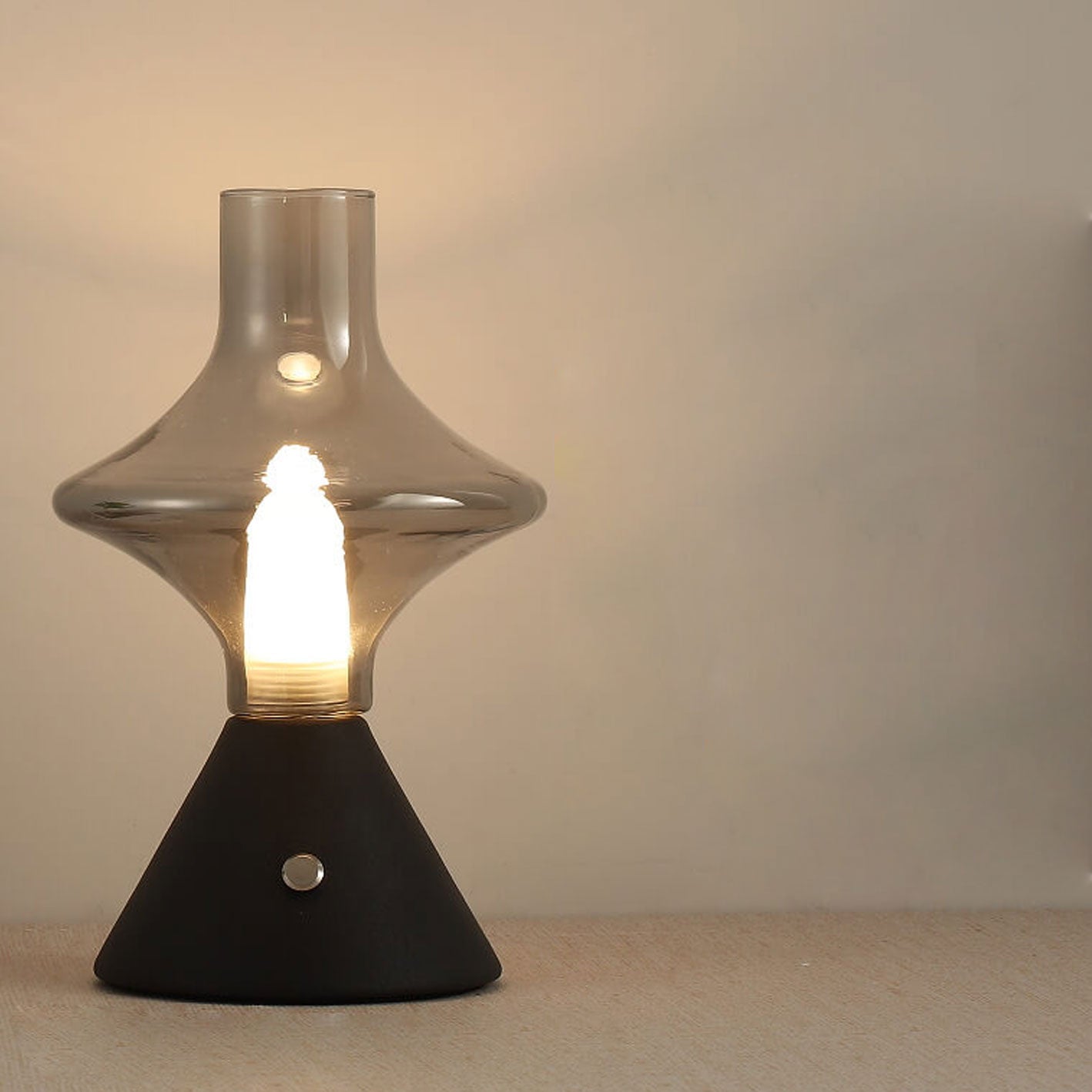 Nordic Retro High Boron Glass USB Charging LED Night Light Table Lamp