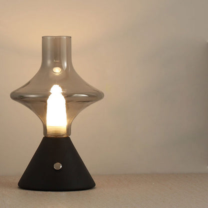 Nordic Retro High Boron Glass USB Charging LED Night Light Table Lamp