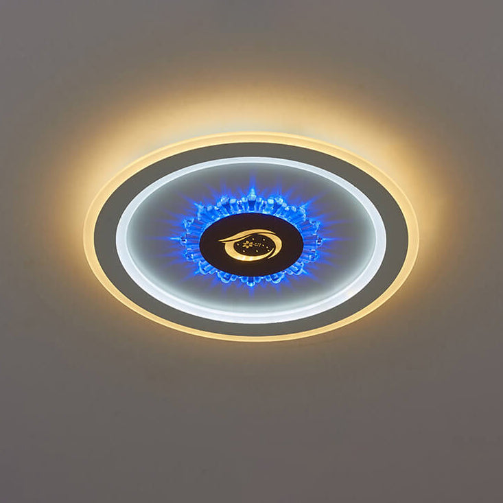 مصباح LED دائري بسيط من الأكريليك للتركيب على السطح 