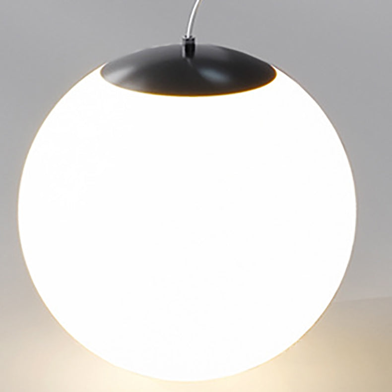 Contemporary Luxury Geometric Ring Glass Ball Shade LED Chandelier Island Light For Living Room