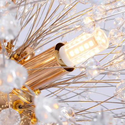 Modern Creative Dandelion Shade Crystal  Aluminum  Marble Base 8/9-Light Standing Floor Lamp