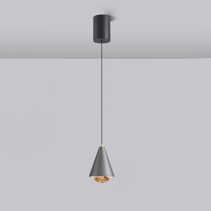 Modern Minimalist Solid Color Free Lift Conical 1-Light Pendant Light