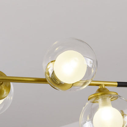 Modern Minimalist Round Ball Glass Iron LED Chandelier