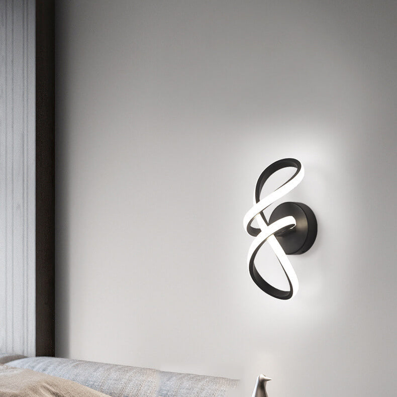 مصباح حائط LED من الألومنيوم بتصميم خط ملتوي بسيط على الطراز الاسكندنافي 