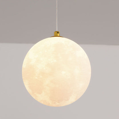 Modern Minimalist Corrugated Aluminum Strip PLA 3D Moon Shade LED Island Light Chandelier For Dining Room