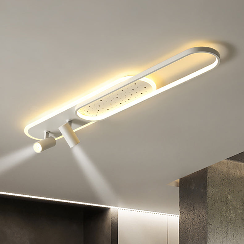 مصباح LED مستطيل الشكل مصنوع من الحديد الأكريليك بتصميم عصري بسيط، مثبت في السقف للممر 