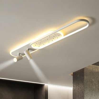 مصباح LED مستطيل الشكل مصنوع من الحديد الأكريليك بتصميم عصري بسيط، مثبت في السقف للممر 