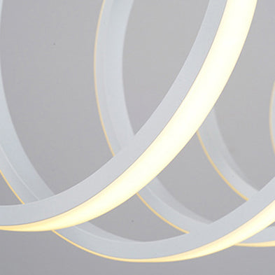 Modern Minimalist Round Spring Metal Acrylic LED Chandelier For Dining Room