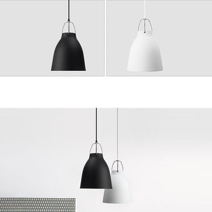 Contemporary Nordic Aluminum Bell 1-Light Pendant Light For Dining Room