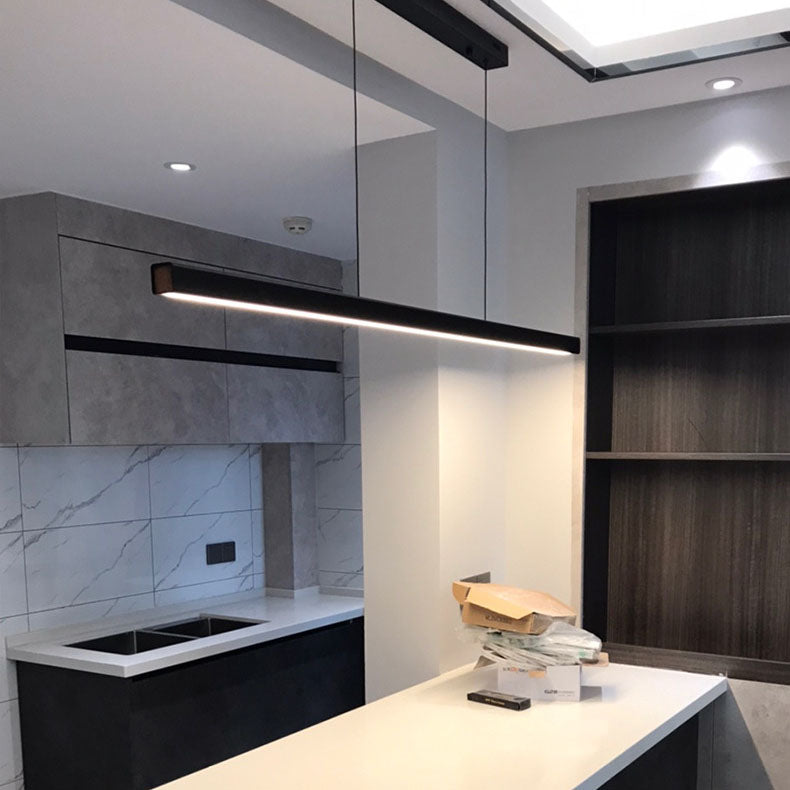 Modern Minimalist Long Aluminum Acrylic LED Island Light Pendant Light For Dining Room