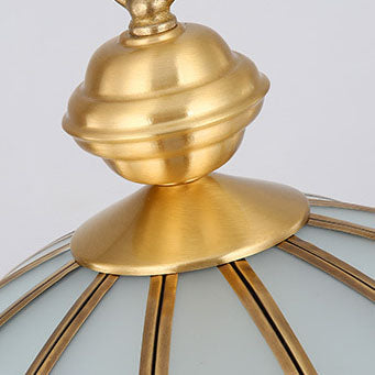 Contemporary Luxury Copper Finish Frame Round Glass 3/5-Light Pendant Light For Dining Room