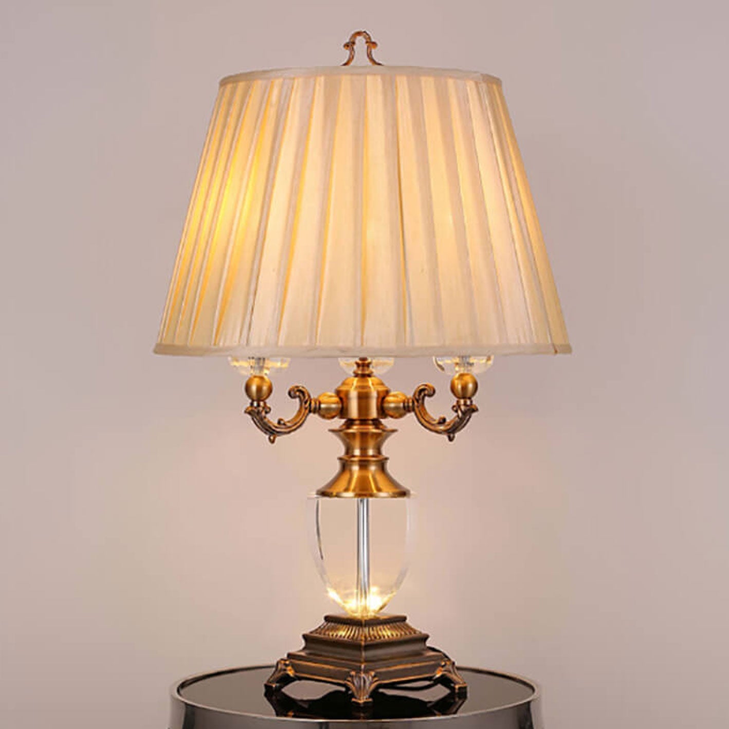 European Light Luxury Zinc Alloy Crystal 1-Light Table Lamp