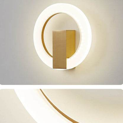 Modern Minimalist Round Iron Aluminum PVC LED Wall Sconce Lamp For Bedroom