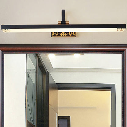 Retro Chinese Iron Bar Rotating LED Mirror Front Wall Sconce Lamp
