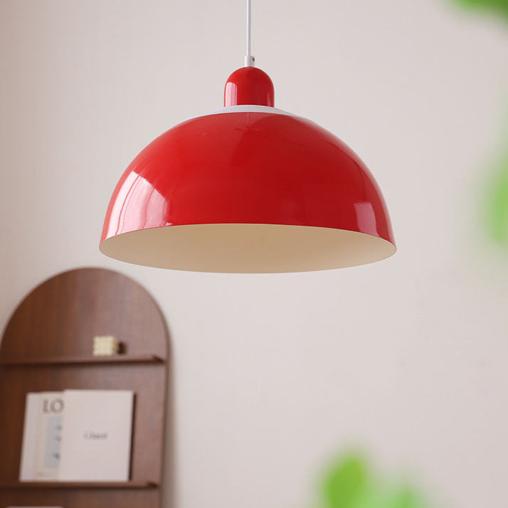 Contemporary Scandinavian Creative Geometric Dome Iron 1-Light Pendant Light For Dining Room