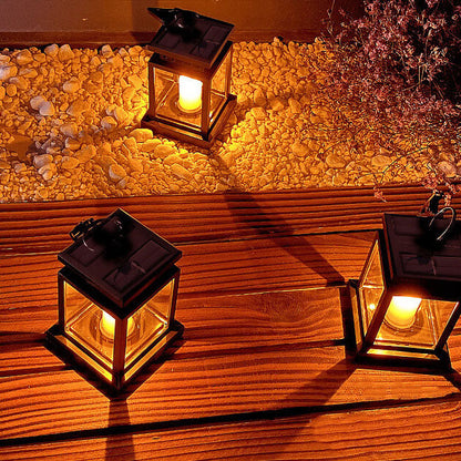 Solar Retro Candle Lantern LED Outdoor Hanging Light