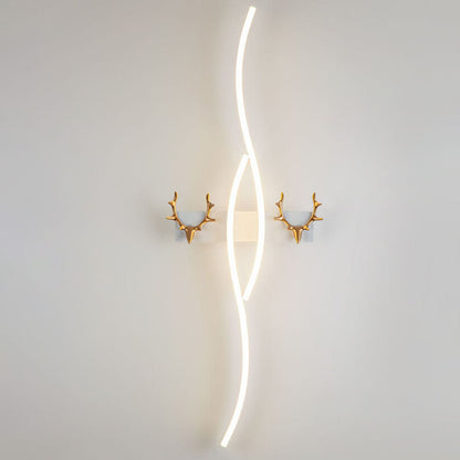 مصباح حائط LED من Nordic Light بتصميم شريطي فاخر منحني على شكل قرن الوعل 