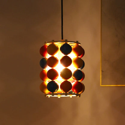 Contemporary Scandinavian Colorful Magic Bean Iron 1-Light Pendant Light For Living Room