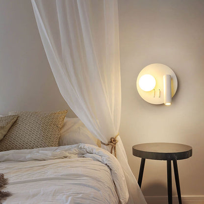 مصباح حائطي LED للقراءة مصنوع من الحديد الأكريليكي دائري/مربع بتصميم بسيط على الطراز الاسكندنافي 