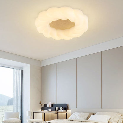 Nordic Creative Petals PE Wood Grain LED Flush Mount Ceiling Light