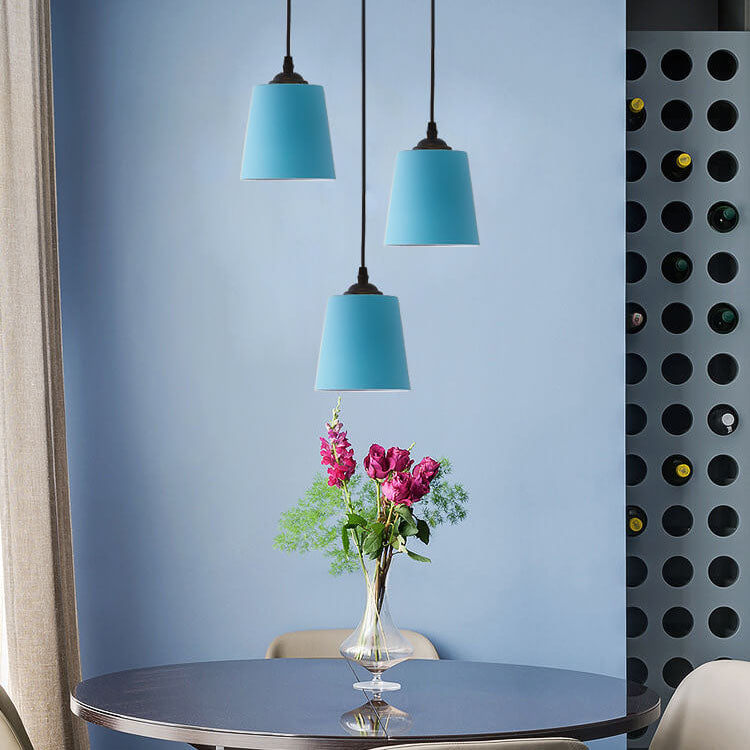 Nordic Macaron Cylinder Dome Metal 1-Light Pendant Light