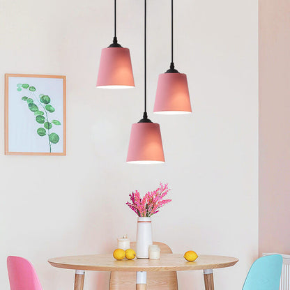 Nordic Macaron Cylinder Dome Metal 1-Light Pendant Light