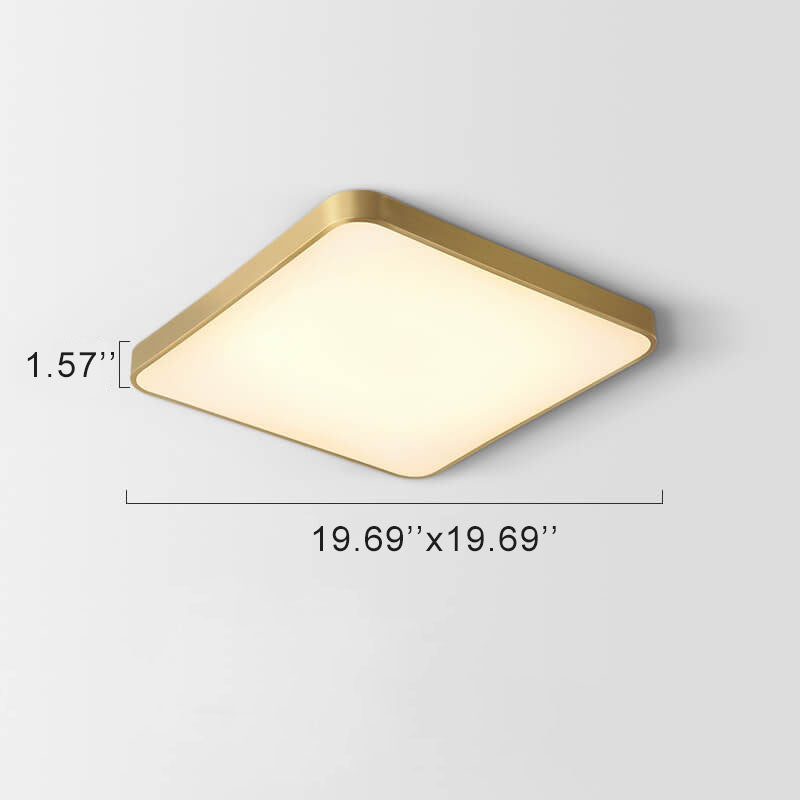 Simple Square 1-Light LED 3 Color Changeable Flush Mount Lighting
