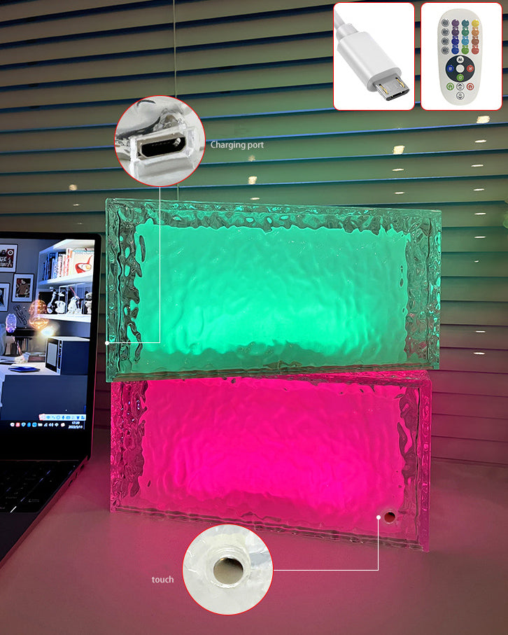 Creative Ice Cube Acrylic RGB LED Decorative Table Lamp