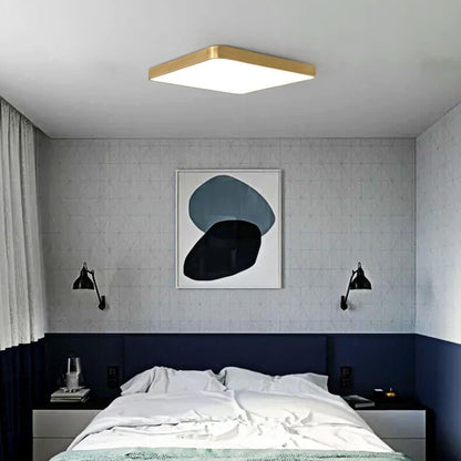 Simple Square 1-Light LED 3 Color Changeable Flush Mount Lighting