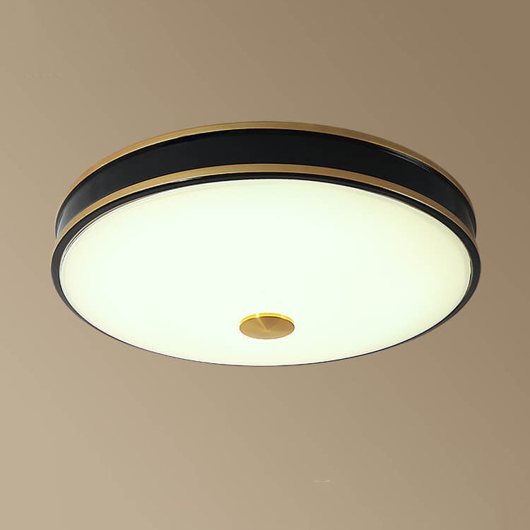Retro Round Circle Iron  1-Light LED Flush Mount Ceiling Light