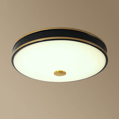 Retro Round Circle Iron  1-Light LED Flush Mount Ceiling Light