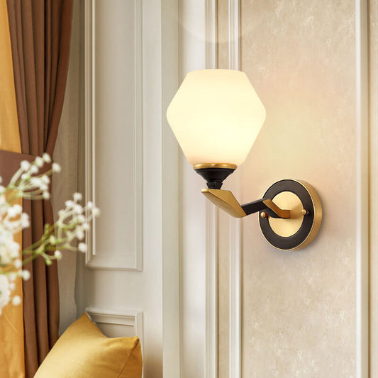 Geometric Shade 1-Light Armed Sconce Lamp