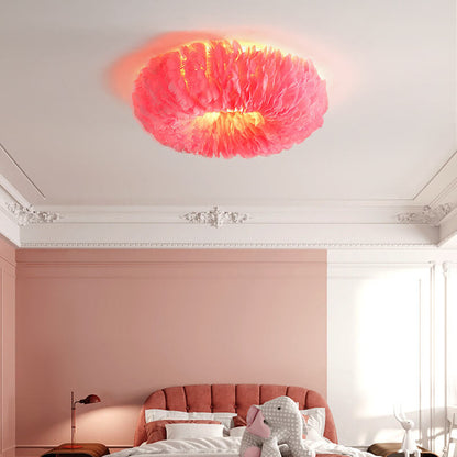 Modern Goose Feathers 1-Light Flush Mount Lighting