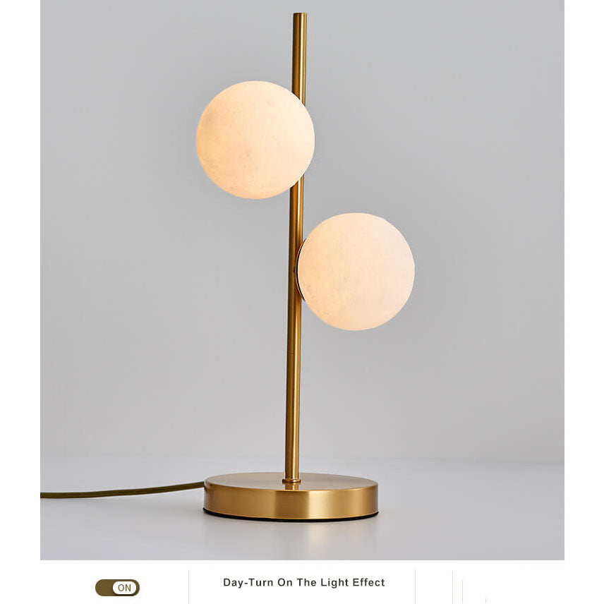 Modern 2-Light 3D Printed Moon Ball Globe Table Lamps