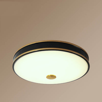 Retro Round Circle Iron  1-Light LED Flush Mount Ceiling Light