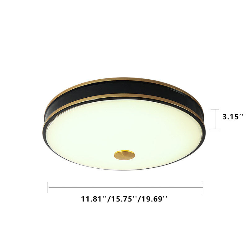 Retro Round Circle Iron  1-Light LED Flush Mount Ceiling Light