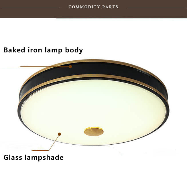 Retro Round Circle Iron  1-Light LED Flush Mount Ceiling Light