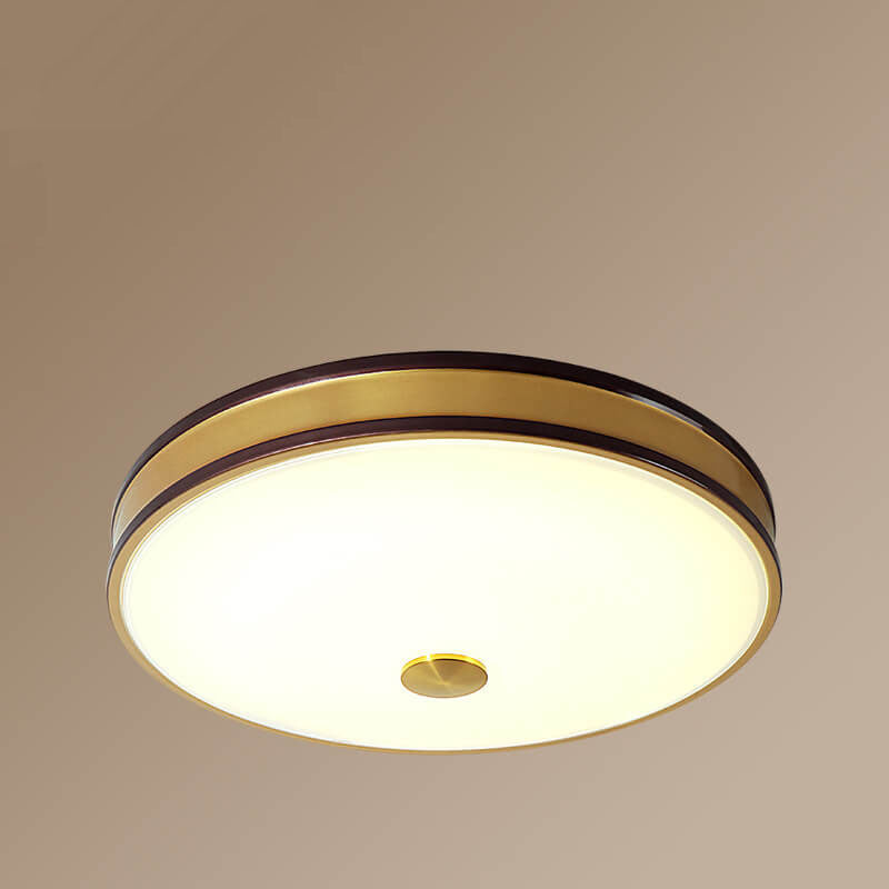 Retro Round Circle Iron  1-Light LED Flush Mount Ceiling Light