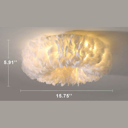 Modern Goose Feathers 1-Light Flush Mount Lighting