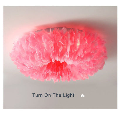 Modern Goose Feathers 1-Light Flush Mount Lighting
