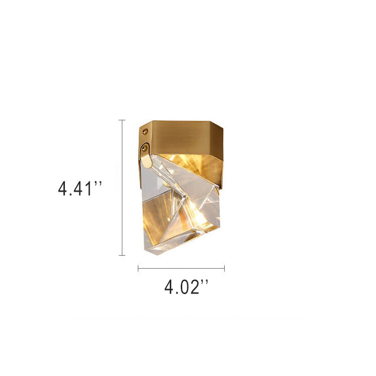 Simple Crystal Geometry 1-Light LED Semi-Flush Mount Lighting