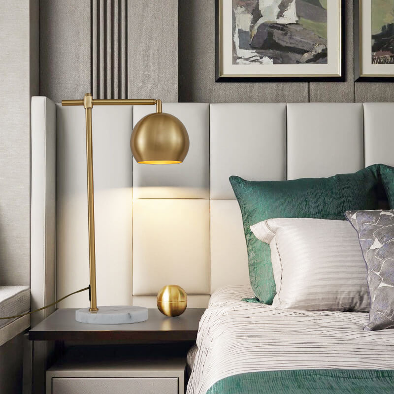 Simple All-copper 1-Light Marble Base Table Lamps