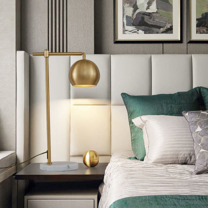 Simple All-copper 1-Light Marble Base Table Lamps