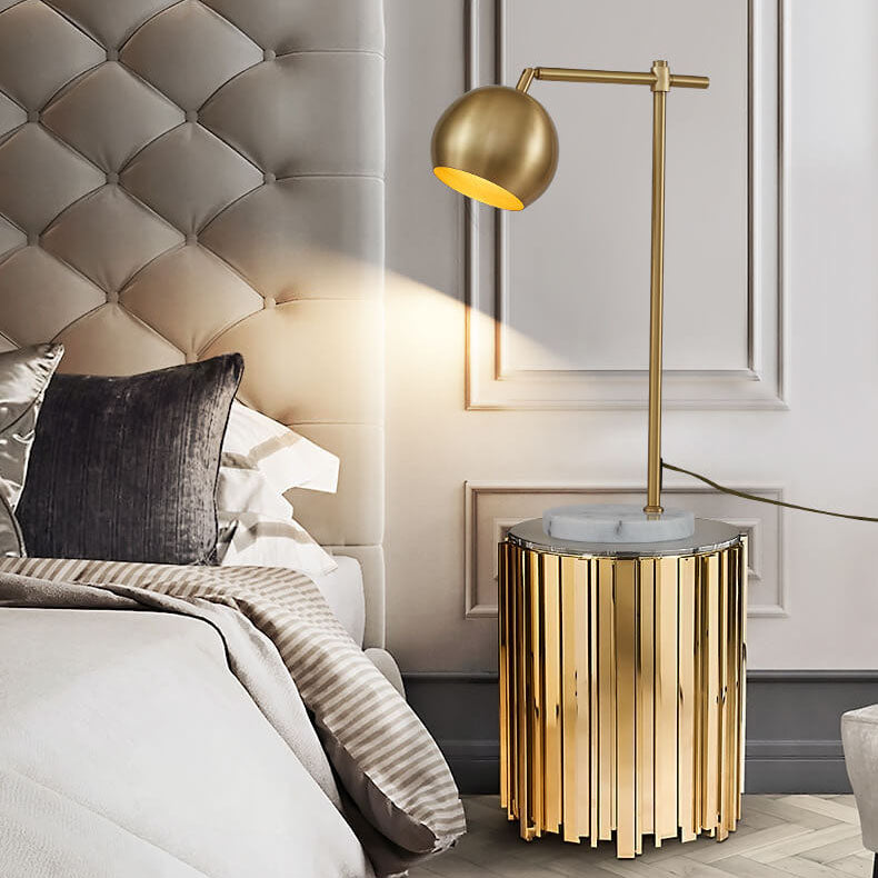 Simple All-copper 1-Light Marble Base Table Lamps