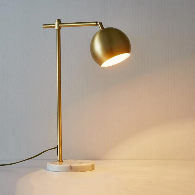 Simple All-copper 1-Light Marble Base Table Lamps