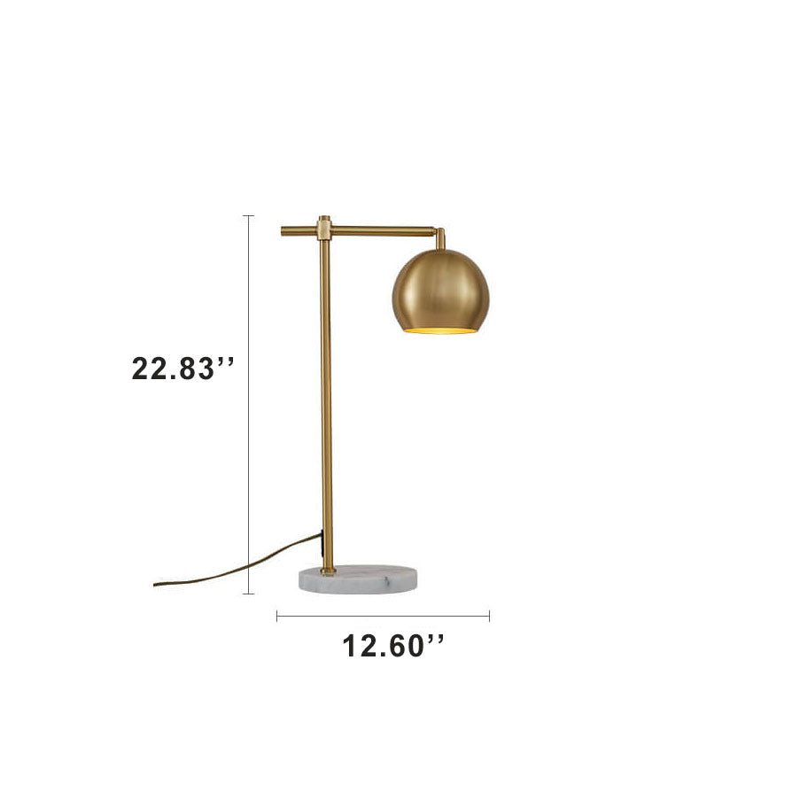Simple All-copper 1-Light Marble Base Table Lamps
