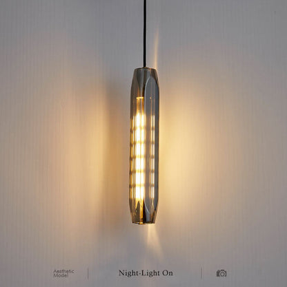 Crystal 1-Light Long Jar Pendant Light
